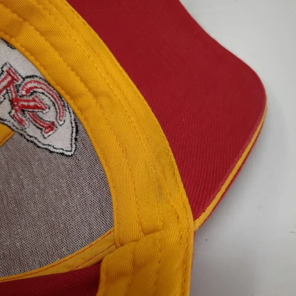 Kansas City Chiefs NFL Team Apparel Red One Size Cap Strapback Hat Yellow White